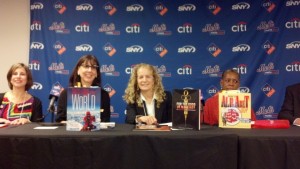 The Nonfiction Panel (from left to right) Melissa Jacobs-Israel, Sandra Athans, Me, Tonya Bolden, and Mark Stewart.